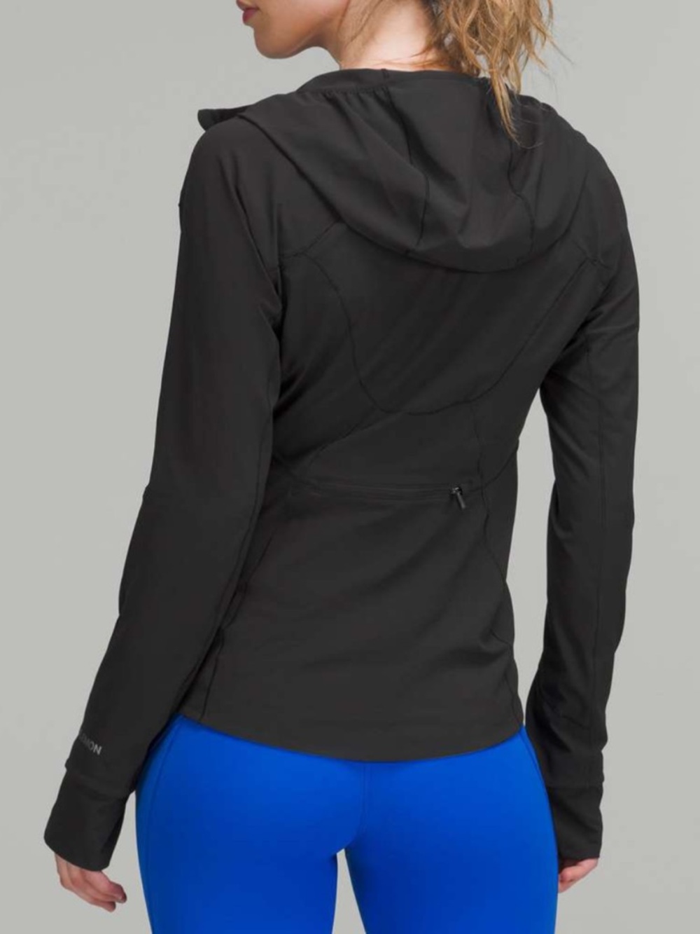 Lululemon stretchy Mist hooded Windbreaker Black water repellent size 6 women's - Picture 4 of 15